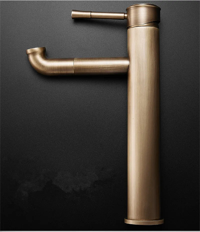 Antique Bronze Basin Faucets Bathroom Faucet Hot & Cold Brass Bathroom Sink Faucet Rotating Lavotory Faucet Mixer Water Tap