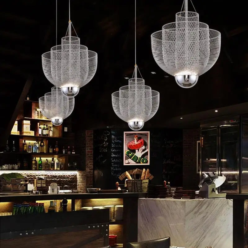 Modern Nordic Metal Cage Hanging Pendant Lights