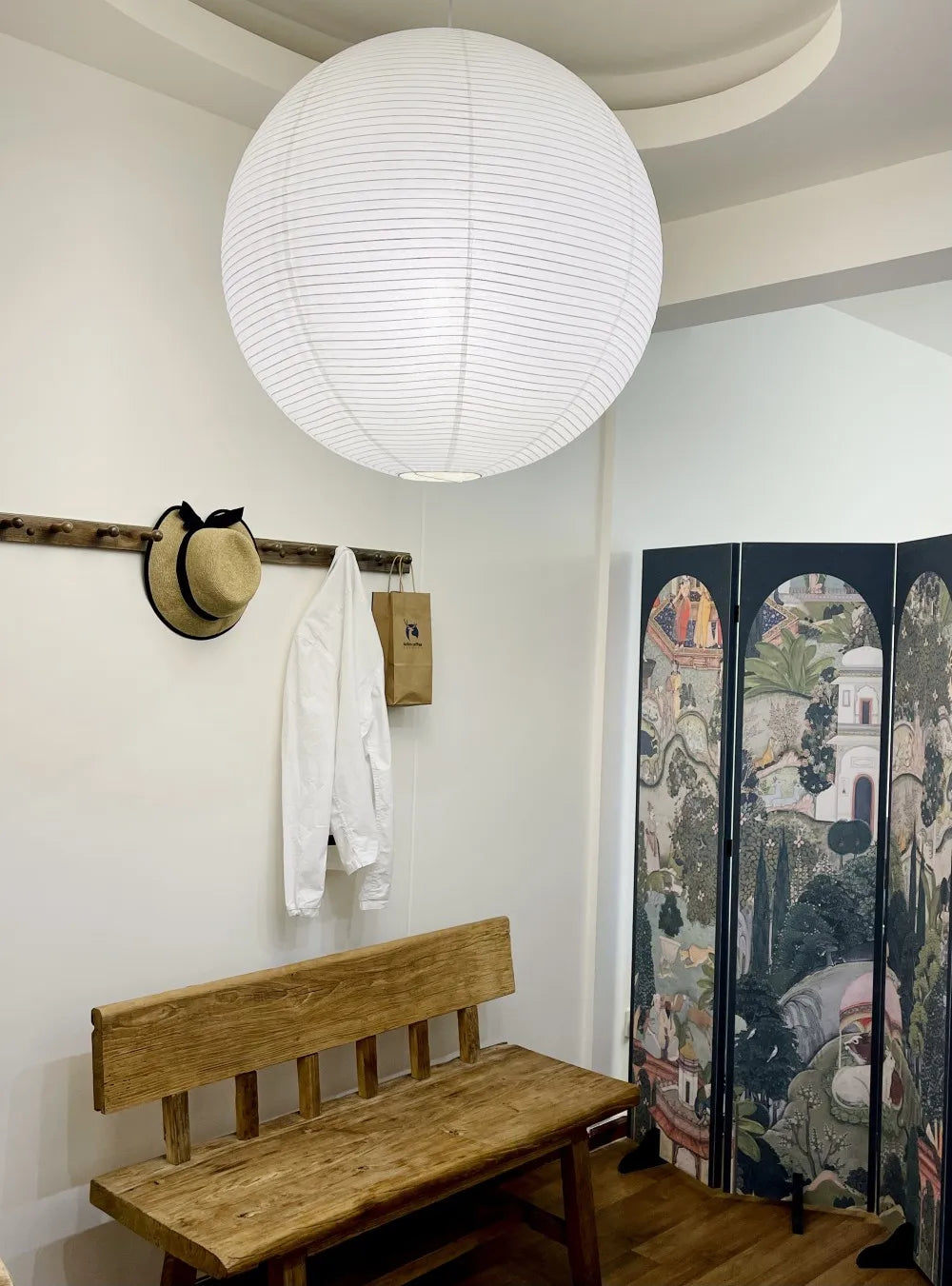 Nordic Wabi Sabi Wind Round Rice Paper Led Pendant Lights Living Dining Room Bedroom Loft Restaurant Bar Home Decor Chandelier