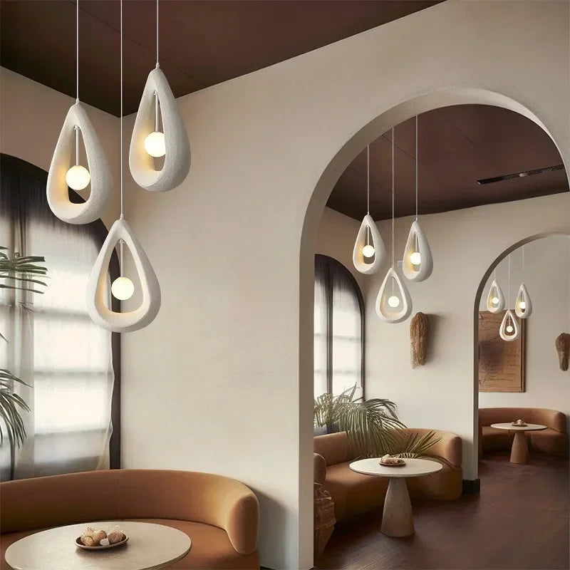 Nordic White Grey Pendant Lights Led Hanging Lighting Minimalism Suspend Bedroom Home Decor Indoor Lamps Fixtures G9 Lamp Bulb