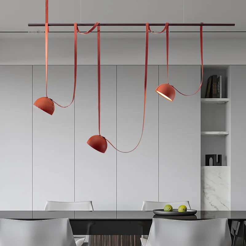 Italy Orange/Black Creative Nordic Design Dining Room Belt Pendant Lamp