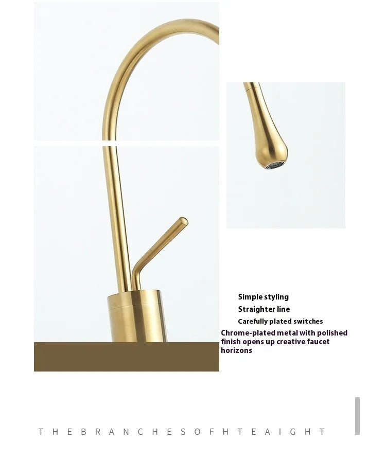 Modern Bathroom Faucet High Arc Single Handle Sink Faucet Brass Washbasin Hot and Cold Water Faucet with Hose Accessories