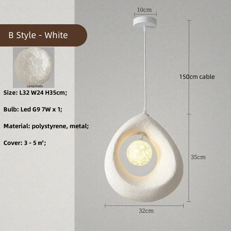 Nordic White Grey Pendant Lights Led Hanging Lighting Minimalism Suspend Bedroom Home Decor Indoor Lamps Fixtures G9 Lamp Bulb