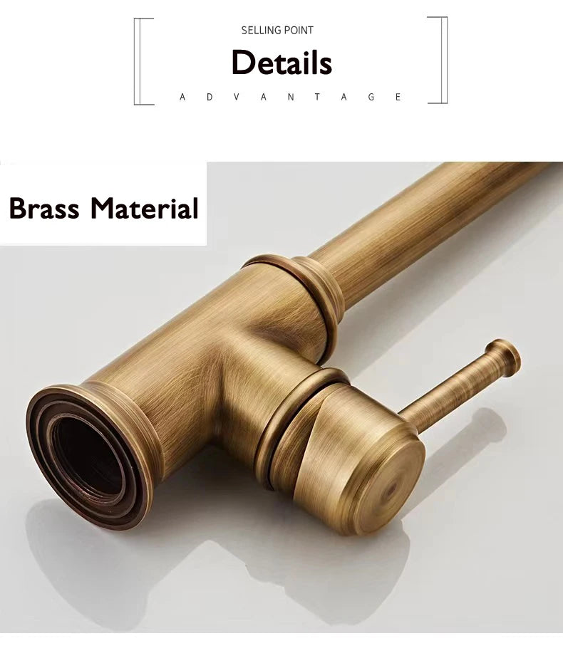 Black Kitchen Faucets Antique Bronze Faucet Kitchen Mixers Taps Cold And Hot Basin Sink Tap Water Mixers Antique Gold Chrome