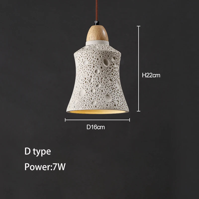 Led Pendant Light Bedroom Bedside Chandelier High Concrete Cement Ceiling Hanging Lamp Restaurant Bar Art Loft Designer Lighting