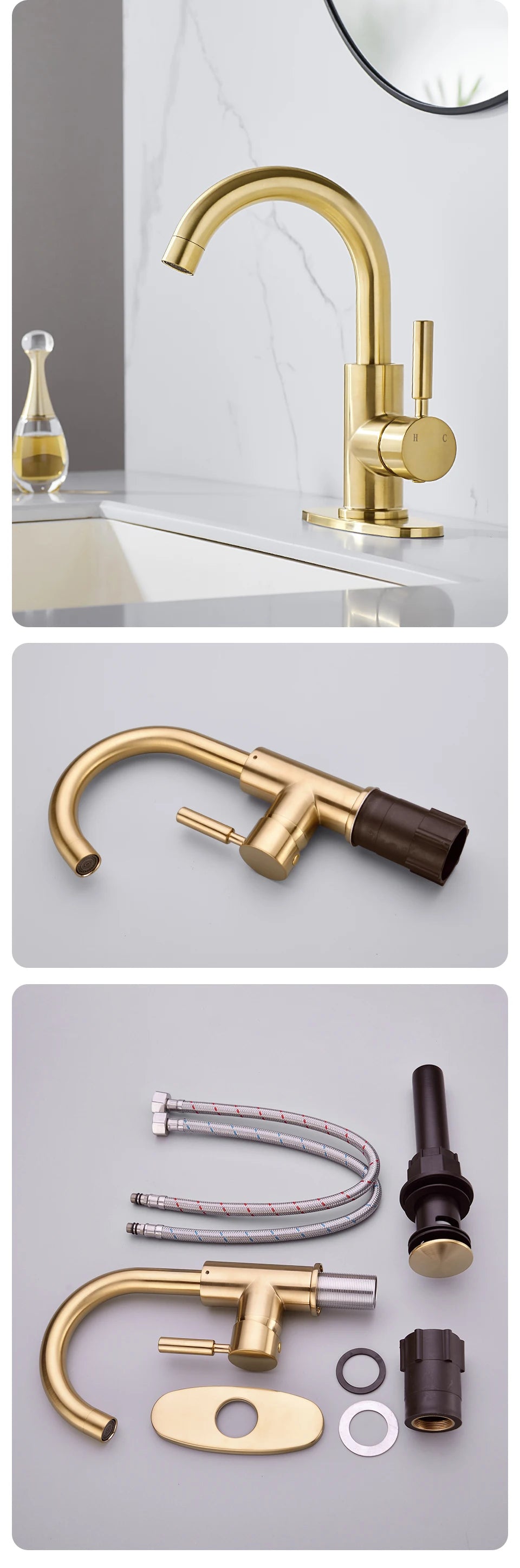 Brass Black Bathroom Basin Faucet Cold And Hot Water Mixer Sink Tap Nickel Brushed Gold Rose Bronze Taps with Pop Up Drain