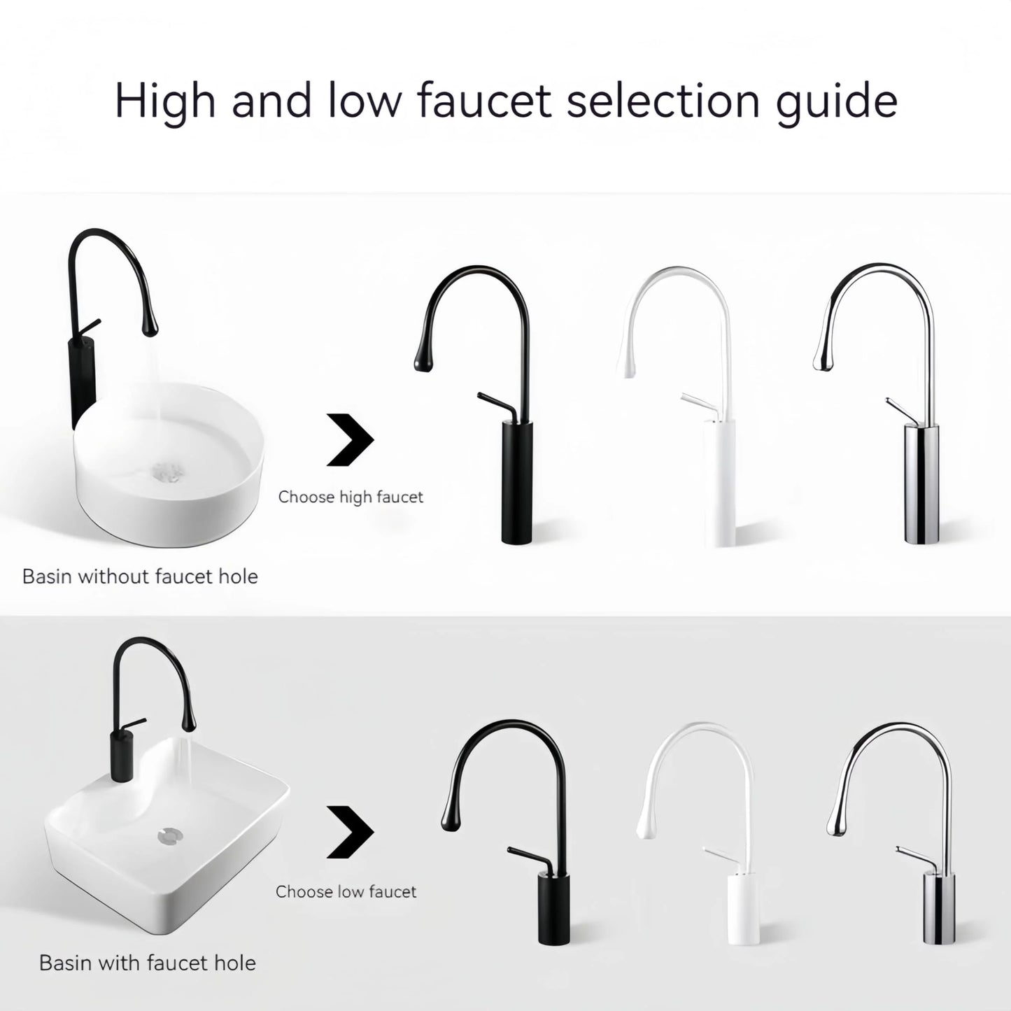 Modern Bathroom Faucet High Arc Single Handle Sink Faucet Brass Washbasin Hot and Cold Water Faucet with Hose Accessories