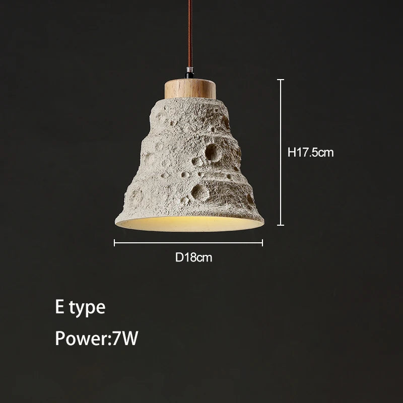 Led Pendant Light Bedroom Bedside Chandelier High Concrete Cement Ceiling Hanging Lamp Restaurant Bar Art Loft Designer Lighting
