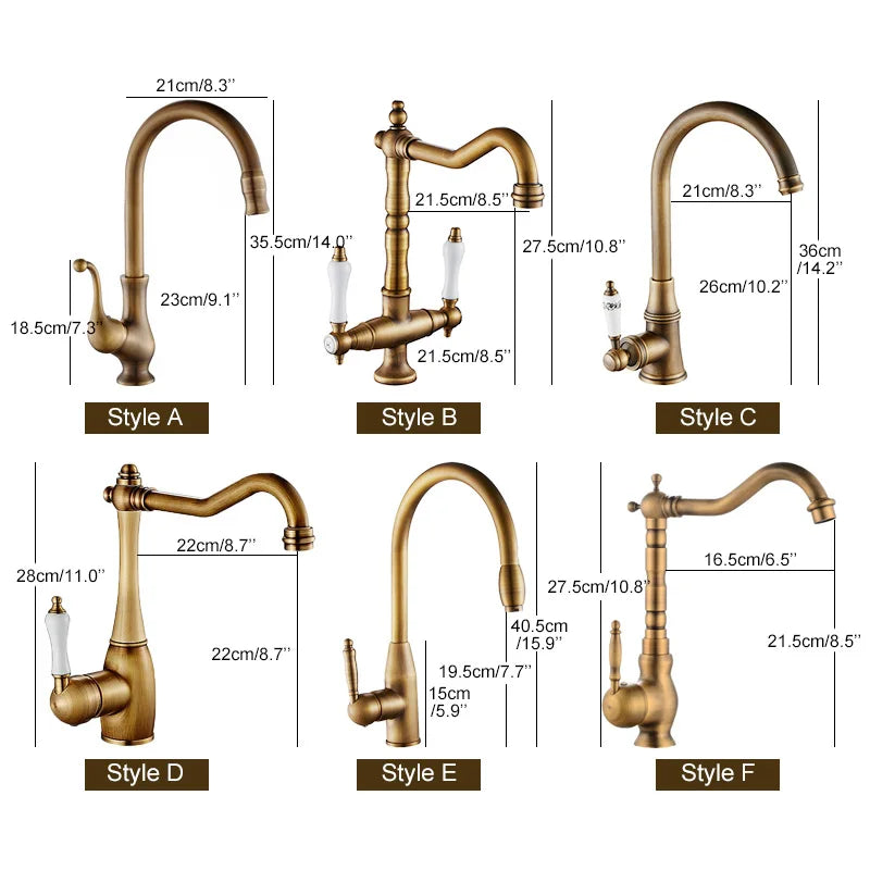 Antique Bronze Kitchen faucets 360 Rotate Swivel Faucet Hot Cold Water Tap Mixer Kitchen Sink Faucet ELK331