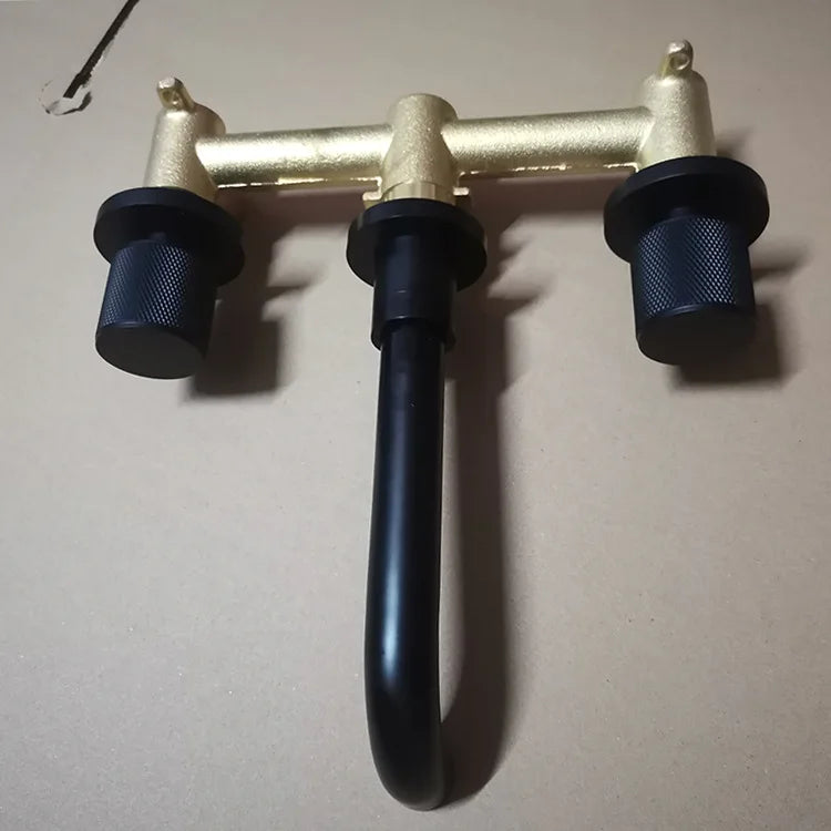 Bathroom Faucet Brushed Gold Bathroom Basin Faucet Cold And Hot Brass Sink Mixer Sink Tap Single Handle Wall Mounted Water Tap