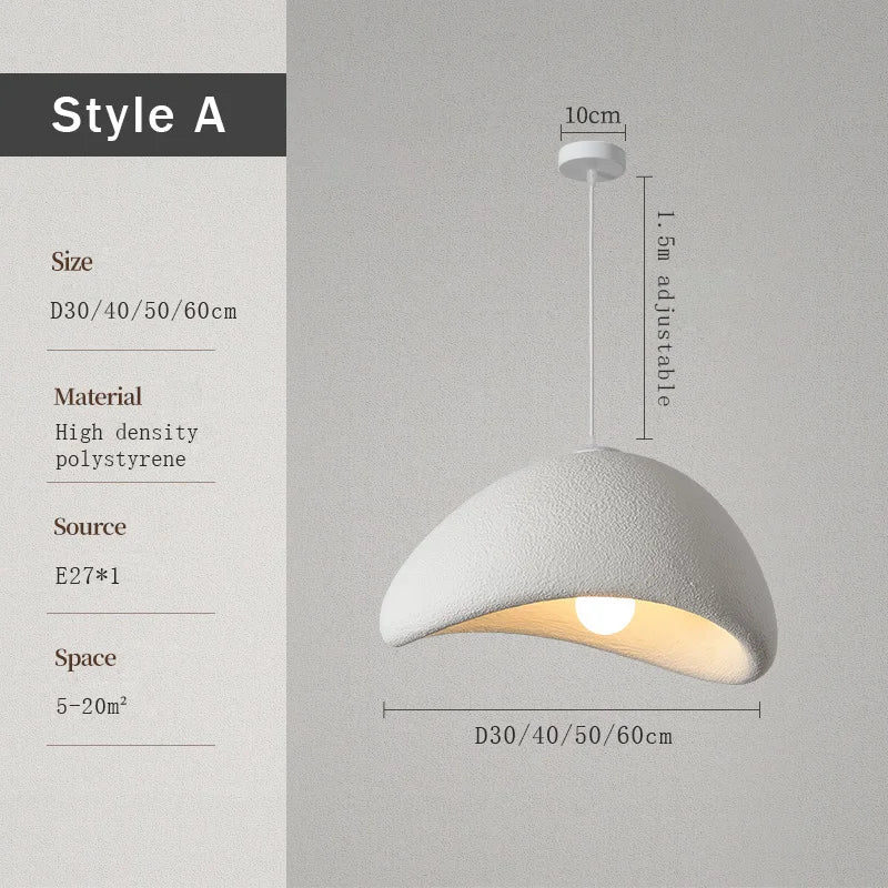 Nordic Wabi Sabi Pendant Lights Bedroom Chandeliers Lustre Living Dining Room Lighting Decoration Home E27LED Loft Hanging Lamps
