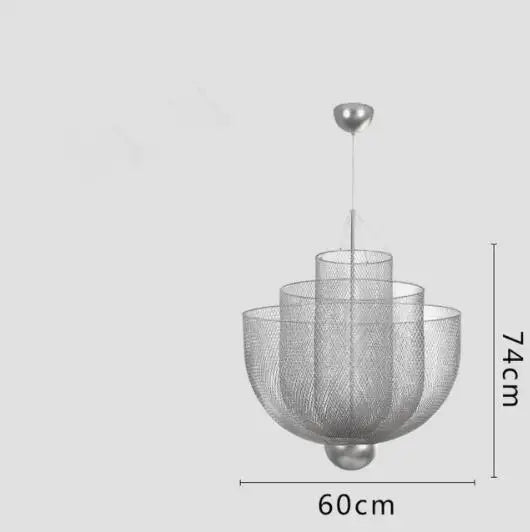 Italy Design Metal Grid Lamparas LED Chandelier Modern Fashion Home Deco Cloth Store Living Dining Room Pendant Lighting Fixture