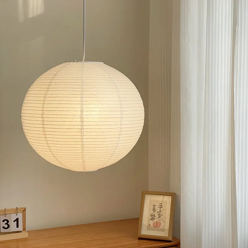 Japanese Noguchi Chandelier Rice Paper Paper Art Lantern Pendant Light for Bedroom Living room study Paper Pendant lamp
