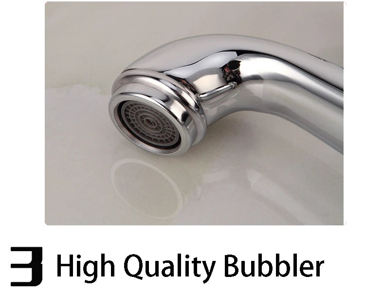 Retro European Bathroom Basin Faucets Gold Mixer Tap Ceramic Decoration Plating Chrome Single Handle Hot And Cold Deck Mounted