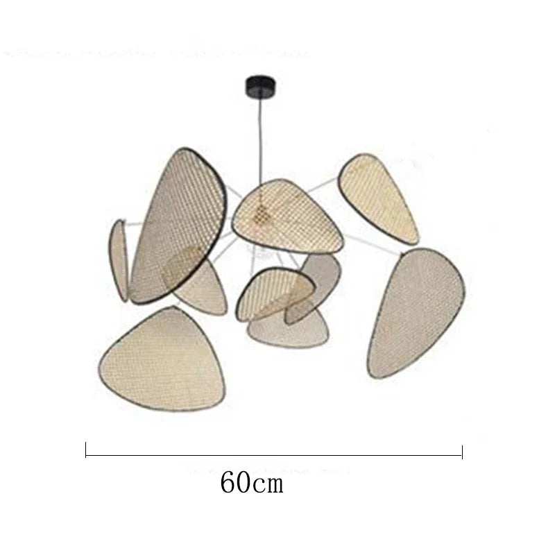 New Chinese Style Pendant Lights Black Rattan Suspension Luminaire for Restaurant Dining Room Home Decor Designer Light Fixtures