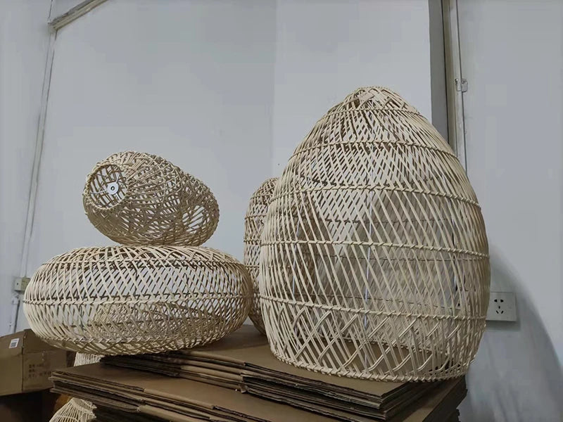 Natural Rattan Lamp Pendant light New Chinese Style Hand-woven Pendant Light for Living Room Hanging Luminaire Dining Room light