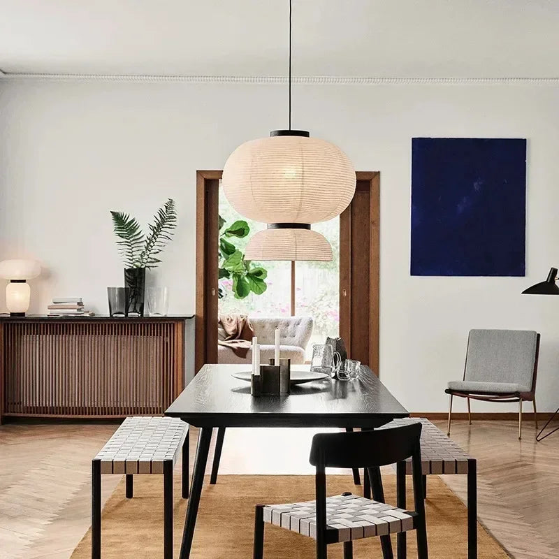 Japanese Wabi-Sabi Rice Paper Pendant Lamp