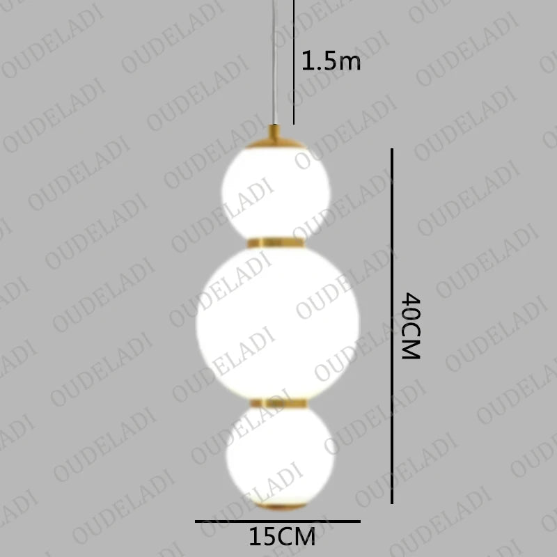 Nordic Glass Ball Hoist Hanging Lamp