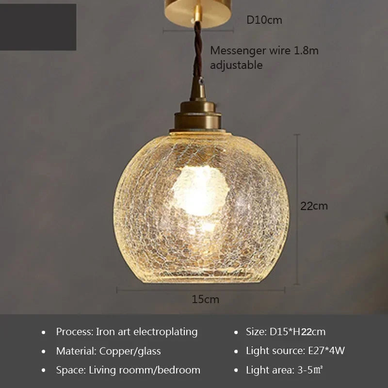 Glass Pendant Light Nordic Retro Chandeliers