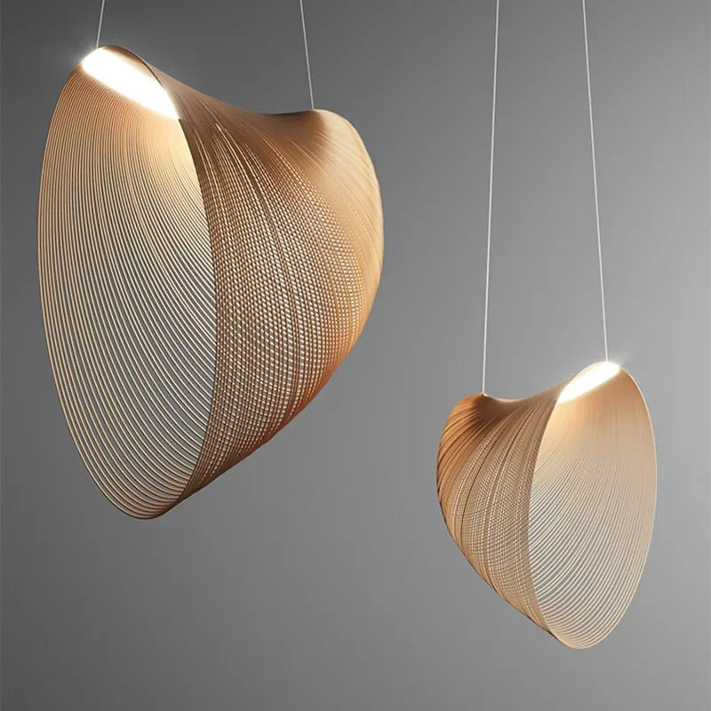 Modern LED Pendant Lights Wooden Bird's Nest Hanging Chandeliers Dining Room Kitchen Restaurant Decor Suspension Lamps