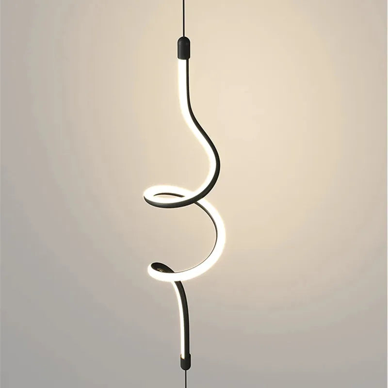 Linear Pendant Light Black Hanging Lamp