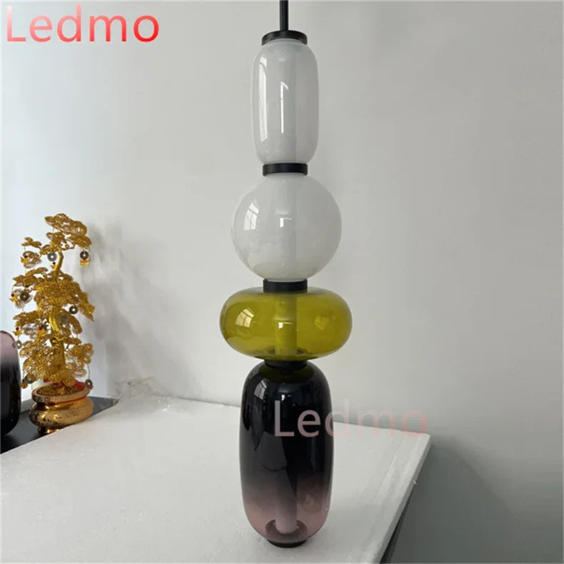 Italy Design Candy Glass Hanging Lamp Pendant Light Chandelier Ceiling Suspension for Loft Living Dining Room