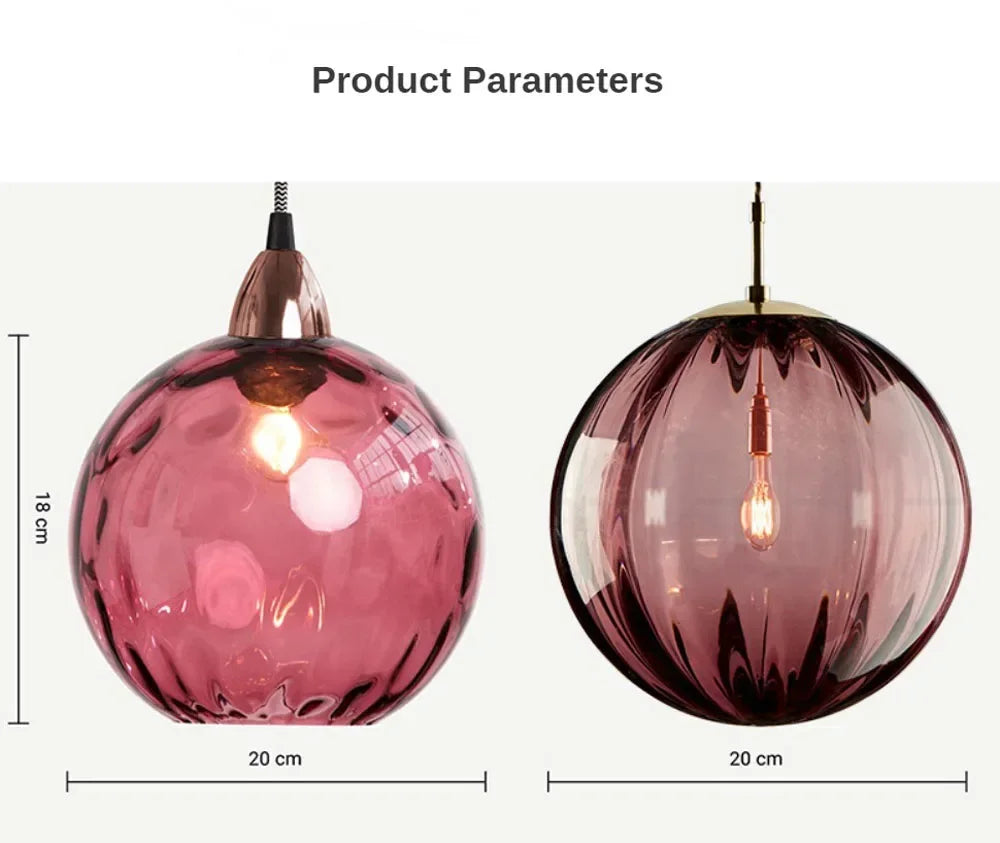 Nordic Stained Color Glass Chandelier
