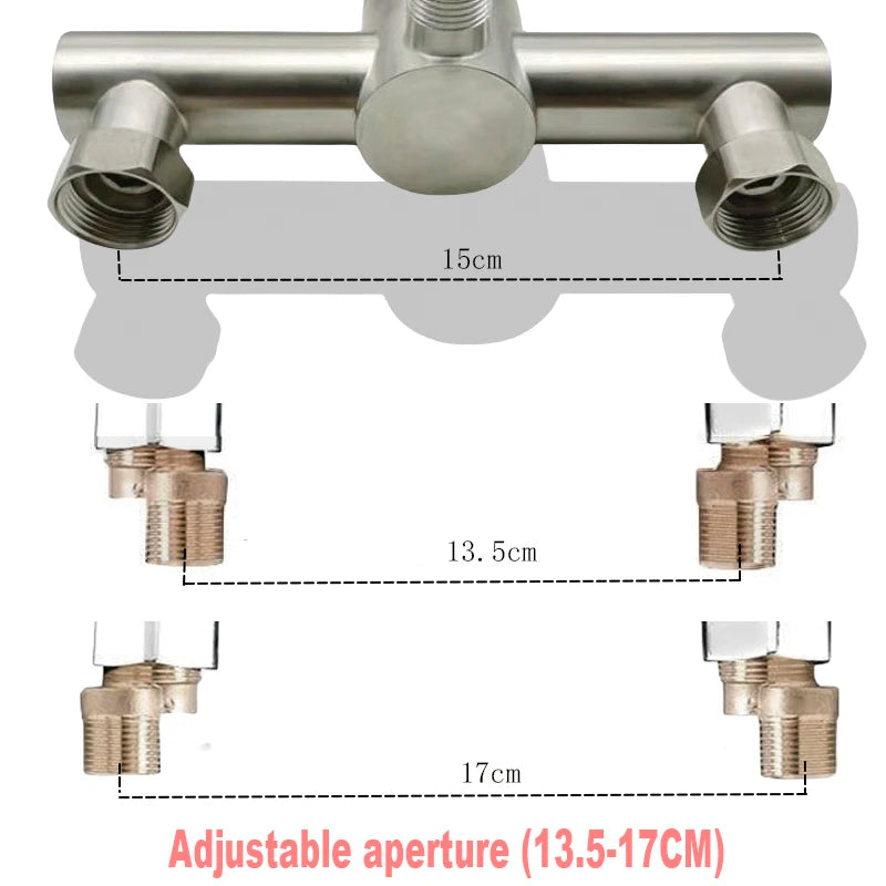SUS304 stainless steel bathroom shower faucet wall-mounted shower cylinder faucet hot and cold water control valve switch faucet