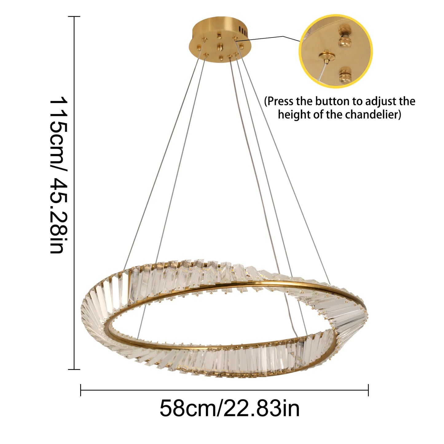 Modern Crystal Circle Pendant Light
