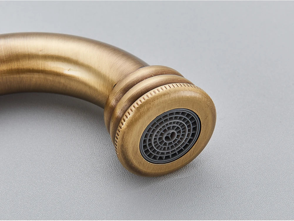 POIQIHY Basin Faucets Antique Brass Faucet Basin Carving Tap Rotation Single Handle Tap Mixer Taps Bathroom Vessel Sink Faucet