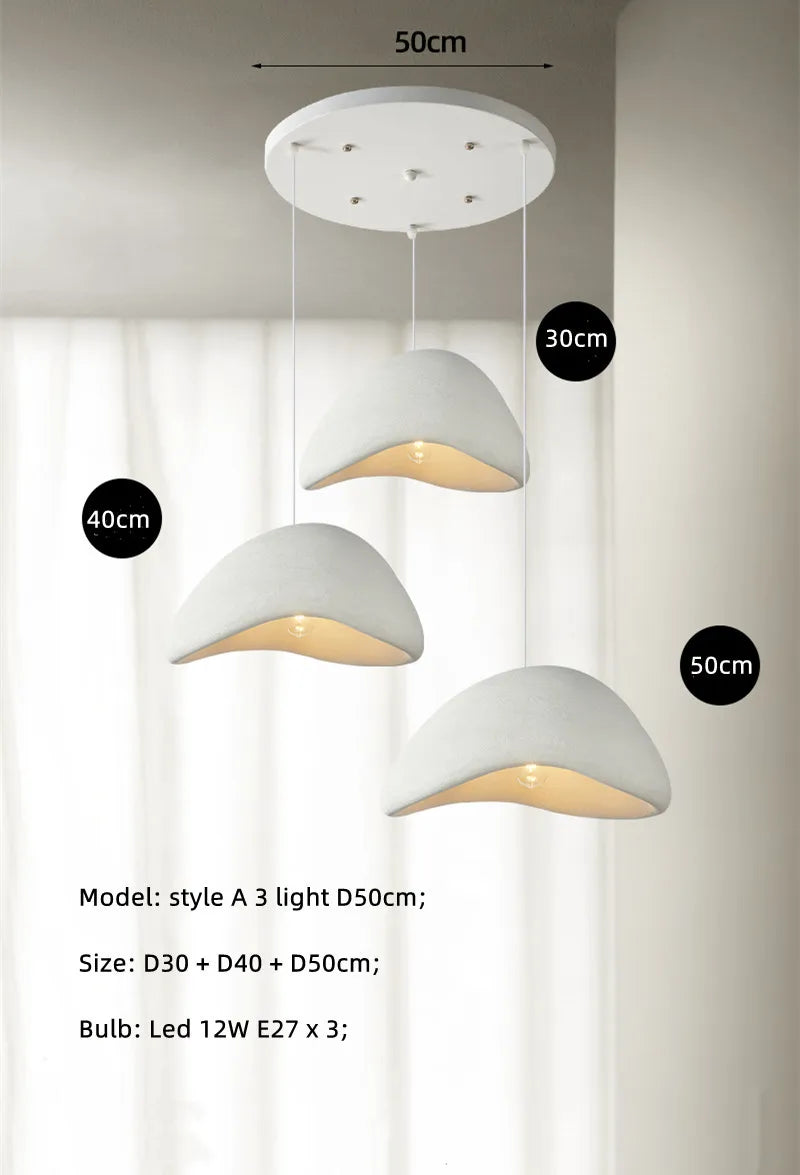 Wabi Sabi LED Pendant Lights for Living Dining Room Bedroom Restaurant Loft Decor Hanging Chandelier Art Suspension Luminaire