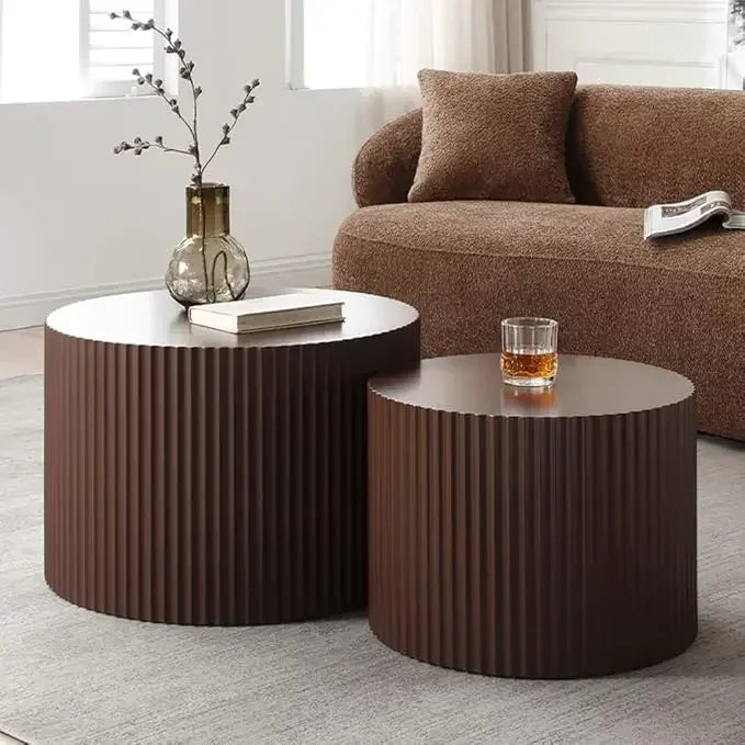 Round Nesting Coffee Table Set