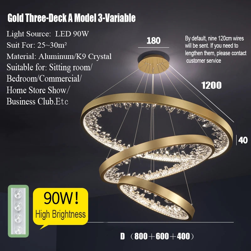 Modern Circle Rings Led Ceiling Chandelier