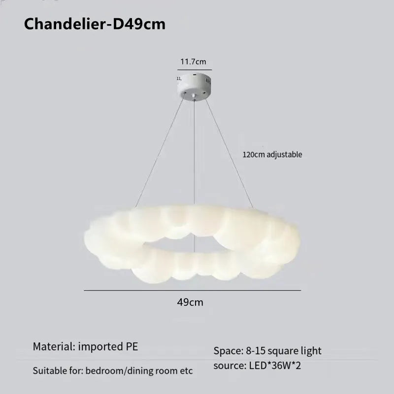 Nordic Creative Cloud Shades Pendant Lights Modern Ceiling Chandelier Living Room Bedroom Children's Room Decor LED Ceiling Lamp