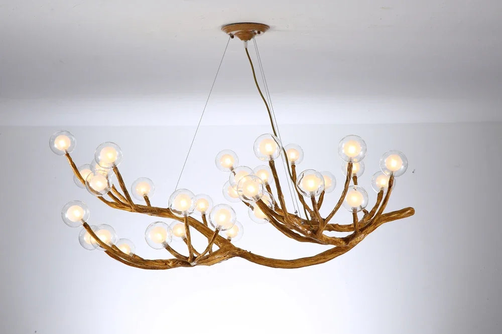 Nordic Tree Branch Glass Ball Pendant Chandeliers