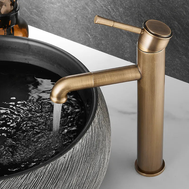 Antique Bronze Basin Faucets Bathroom Faucet Hot & Cold Brass Bathroom Sink Faucet Rotating Lavotory Faucet Mixer Water Tap