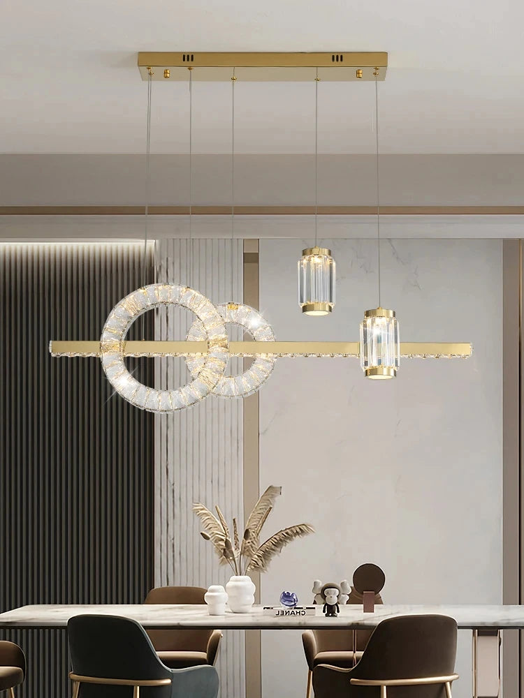 Light Luxury Modern Restaurant Led Chandelier Designer Creativity Is Suitable for Simple Table Lamp Bar Crystal Lamps.