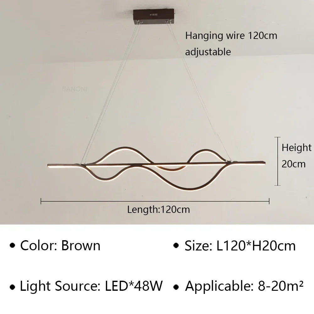 Modern LED Pendant Light Aluminum Luxury Chandelier For Living Dining Room Office Kitchen Island Home Decor Hanging Lamp Fixture
