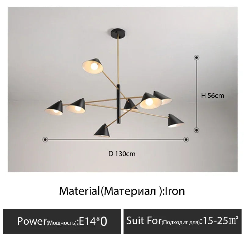 Cone Shape Pendant Light Creative Personality Art Home Living Room Chandelier Designer Minimalist Atmosphere Dining Room Lamp
