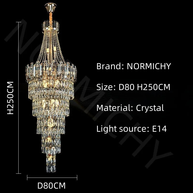 Long Crystal Chandelier