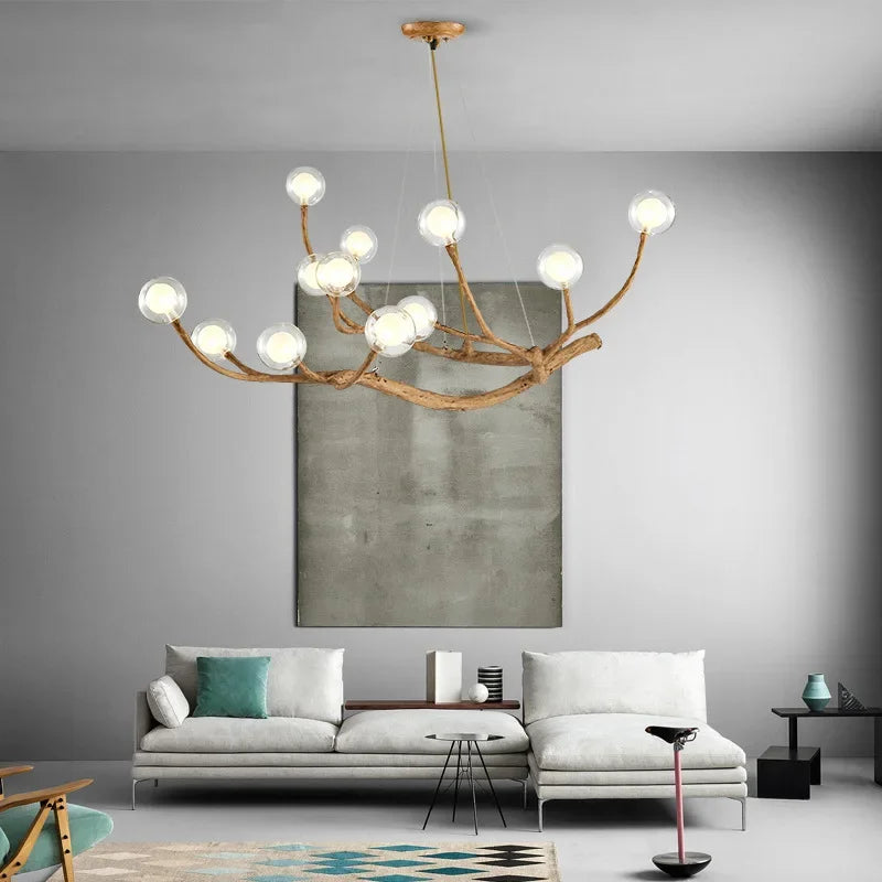 Nordic Tree Branch Glass Ball Pendant Chandeliers