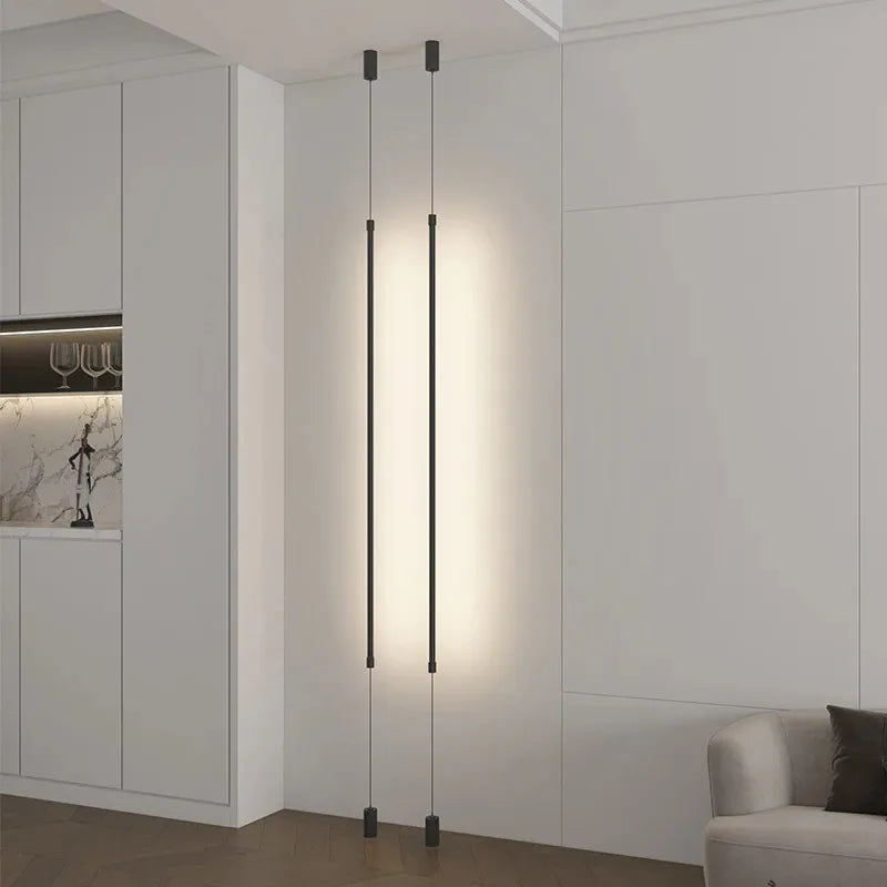 Linear Pendant Light Black Hanging Lamp