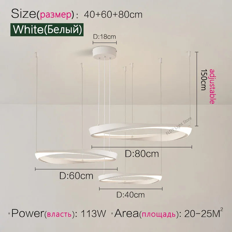 Living Room Chandelier Nordic pendant lamp Modern Dining room Chandelier Ring Lamp Bedroom Restaurant Lamps LED Ceiling lights