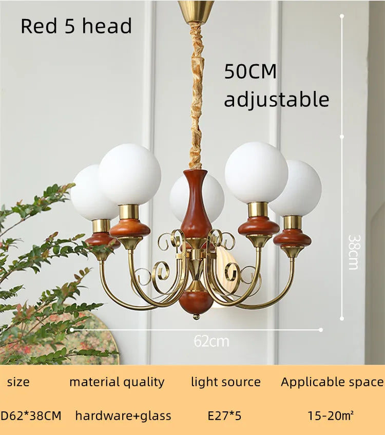 Nordic Retro Pastoral Cream Style Chandelier Bedroom Living Room Dining Room Ceiling Chandelier French Homestay LED Chandelier