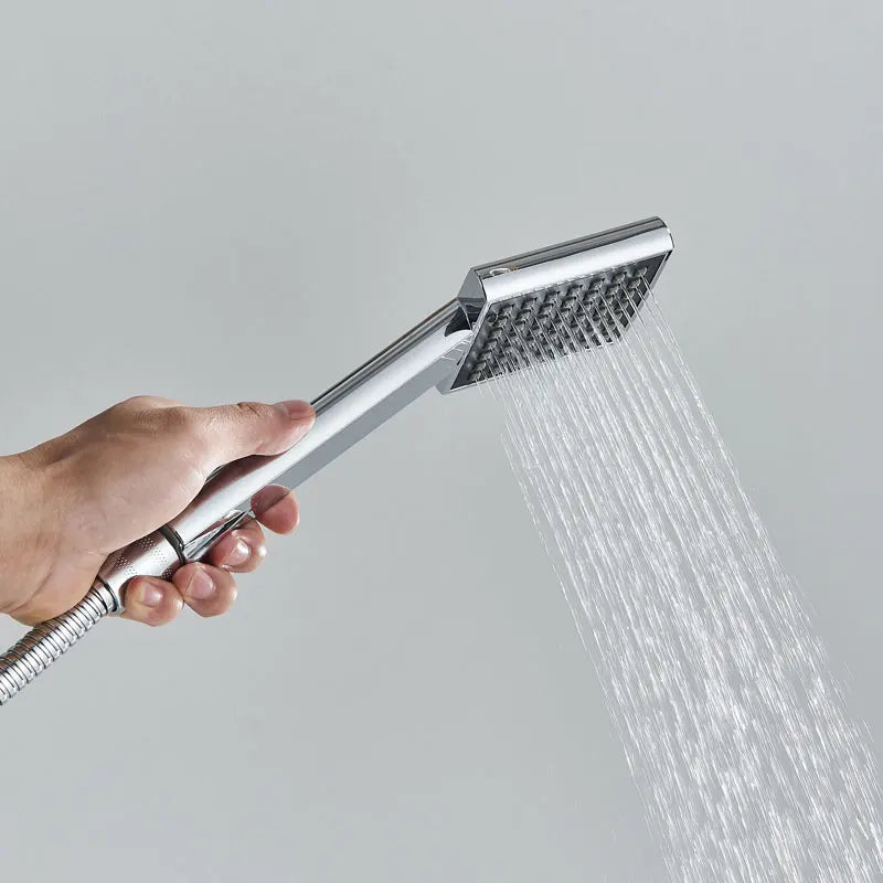 Thermostatic Shower Faucet Chrome Cold Hot Water Mixer Tap Wall Mounted Thermostat Tapware ABS Plastic Handheld Bathtub faucet