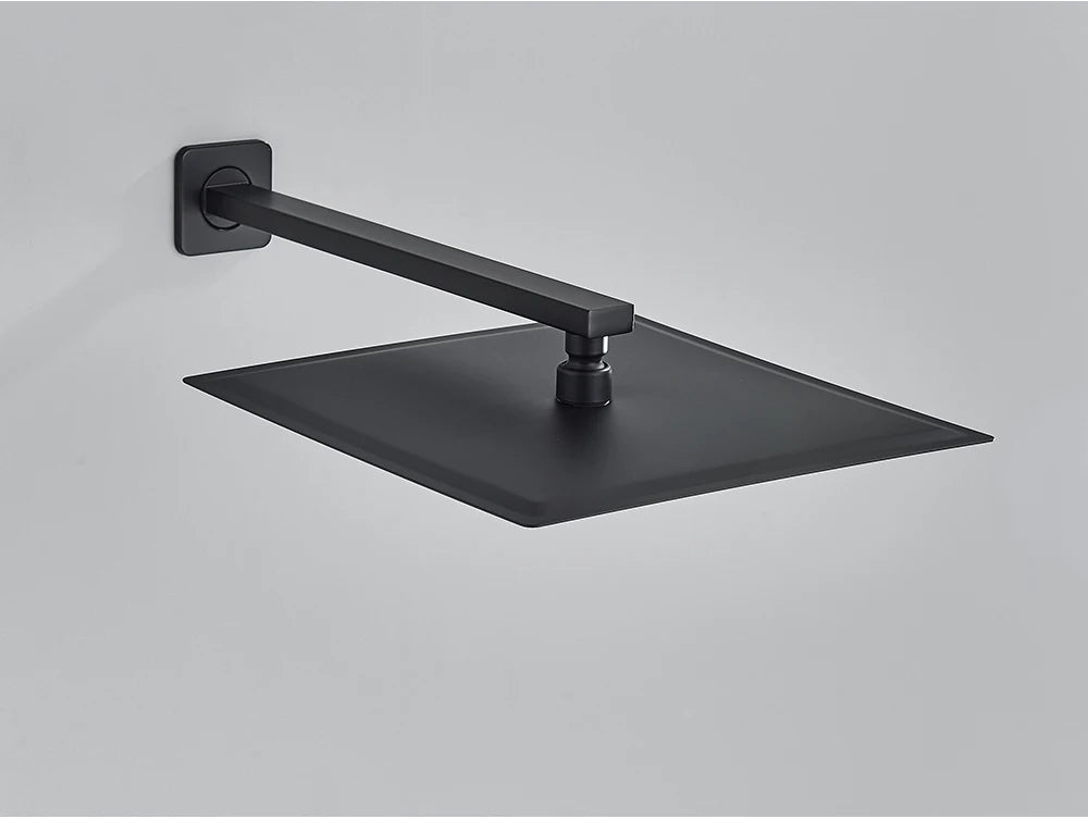 Black Golden Bathroom Faucet Rainfall Shower Faucet Mixer Tap Brass Mixer Valve Stainless Steel Shower System Faucet