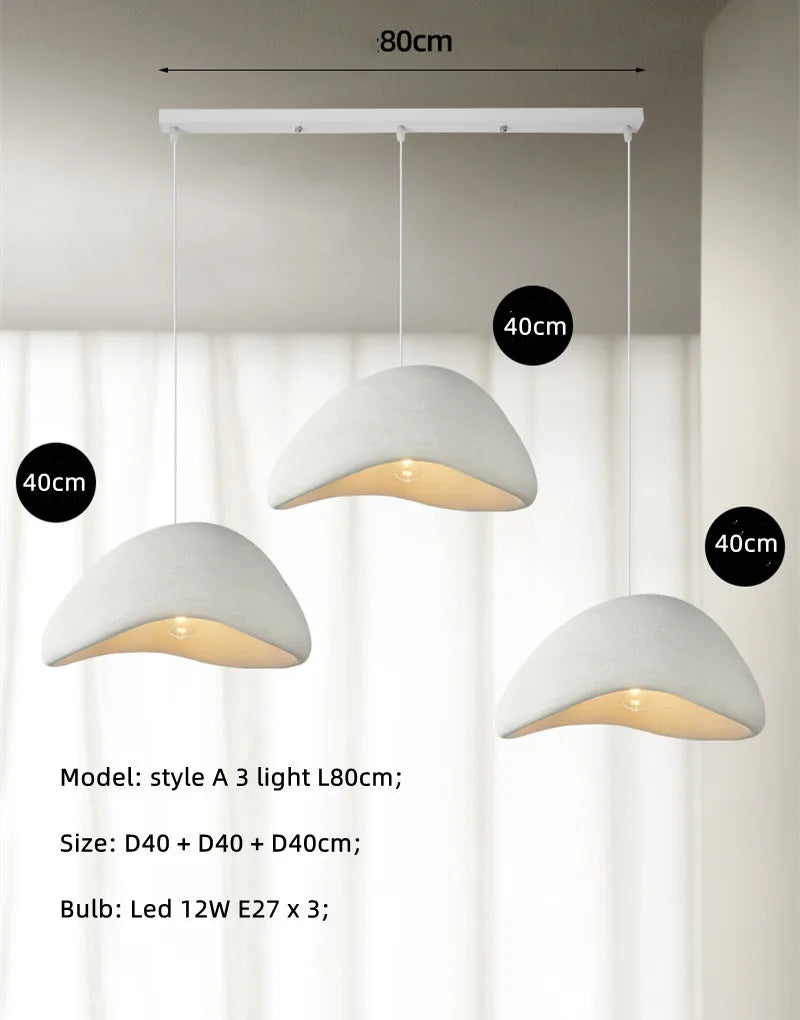 Wabi Sabi LED Pendant Lights for Living Dining Room Bedroom Restaurant Loft Decor Hanging Chandelier Art Suspension Luminaire