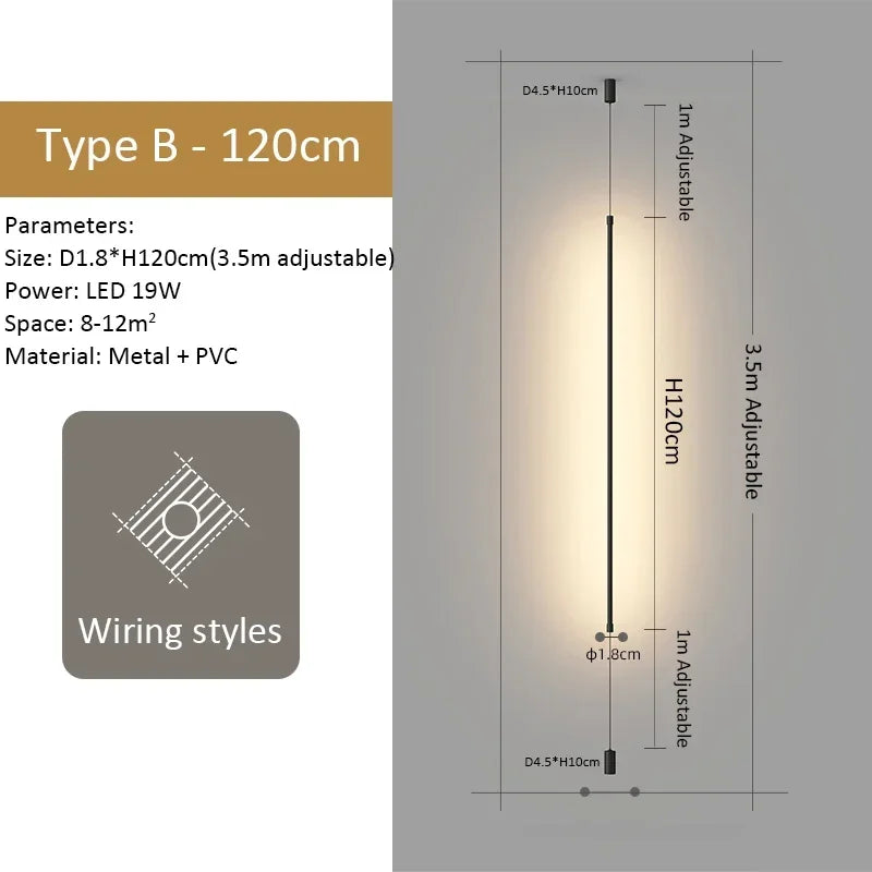 Linear Pendant Light Black Hanging Lamp