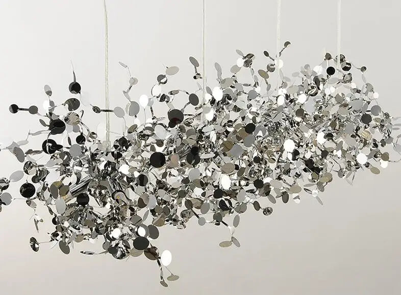 Modern LED Chrome Stainless Steel Chandelier Pendant Lights for Dining Room Home Decor Lighting Living Room Indoor Light Fixture
