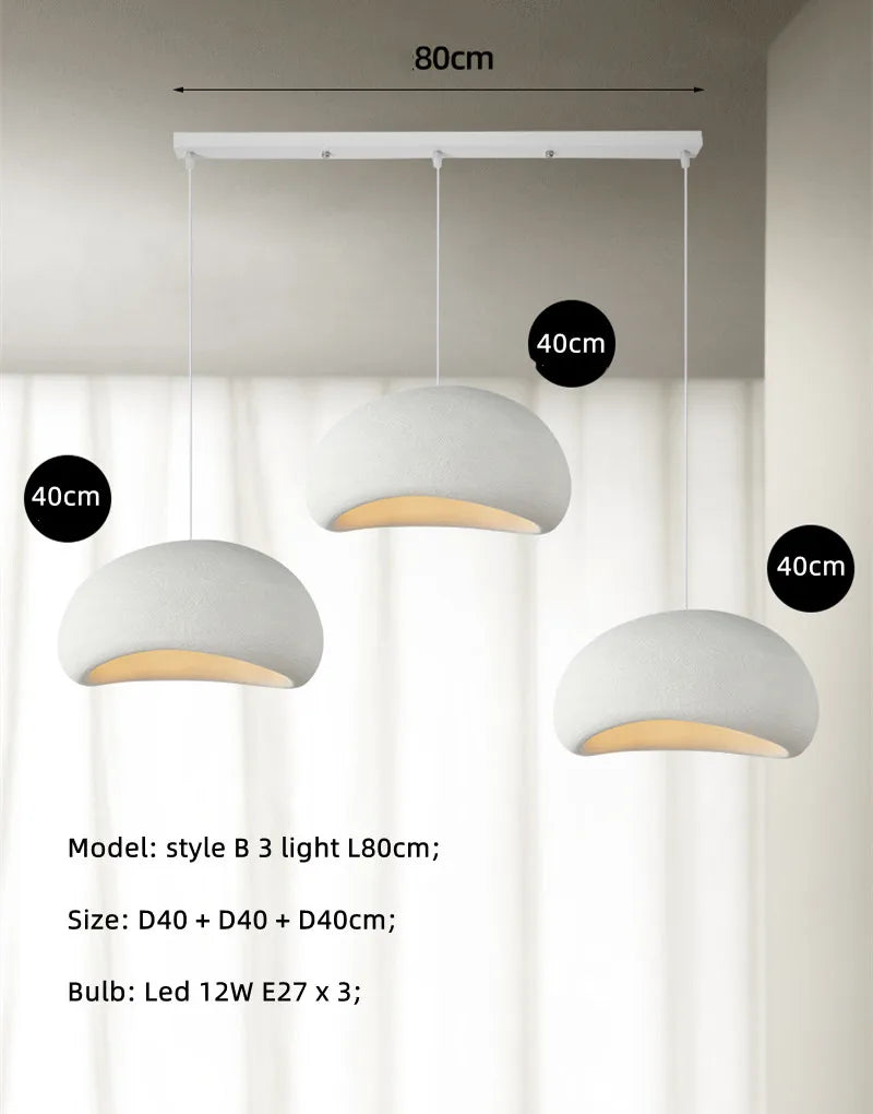 Wabi Sabi LED Pendant Lights for Living Dining Room Bedroom Restaurant Loft Decor Hanging Chandelier Art Suspension Luminaire